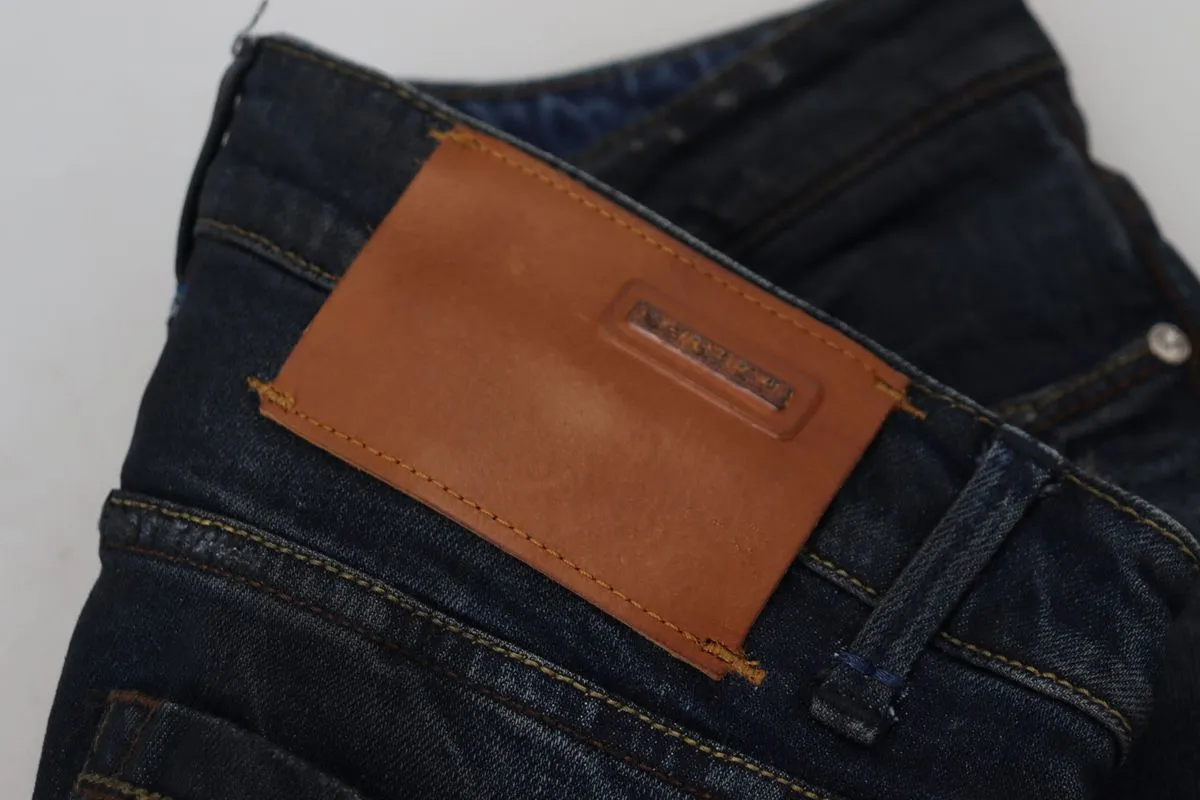 Acht  Jean Femme Slim Basse Taille Coton Décontracté