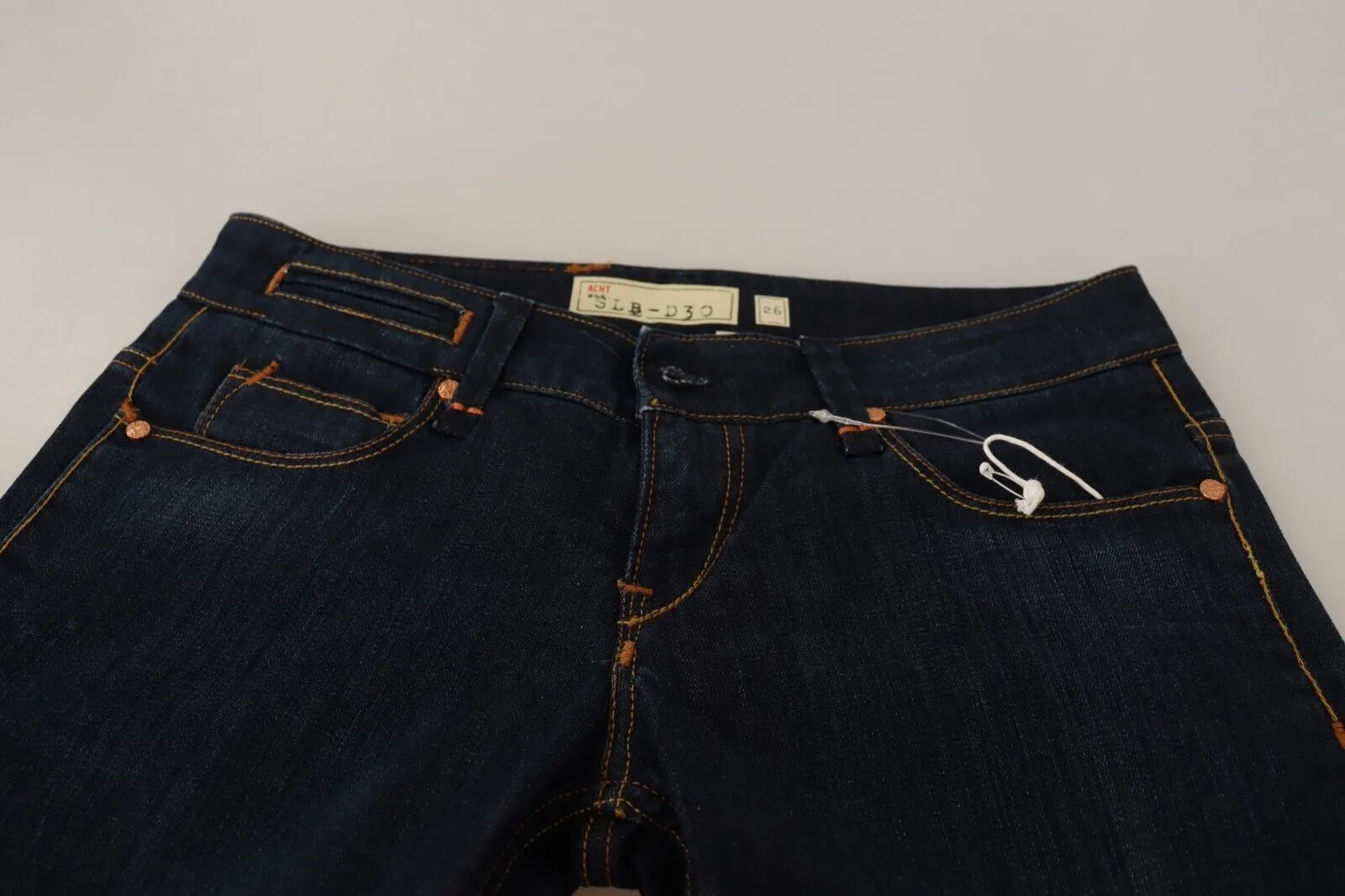 Acht Jean Skinny Femme à Taille Basse en Coton Lavé