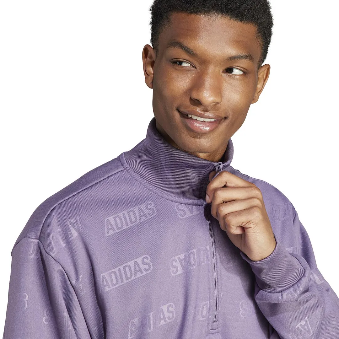 adidas - Sweat à capuche quart de zip pour homme avec motif en relief (IJ6441)