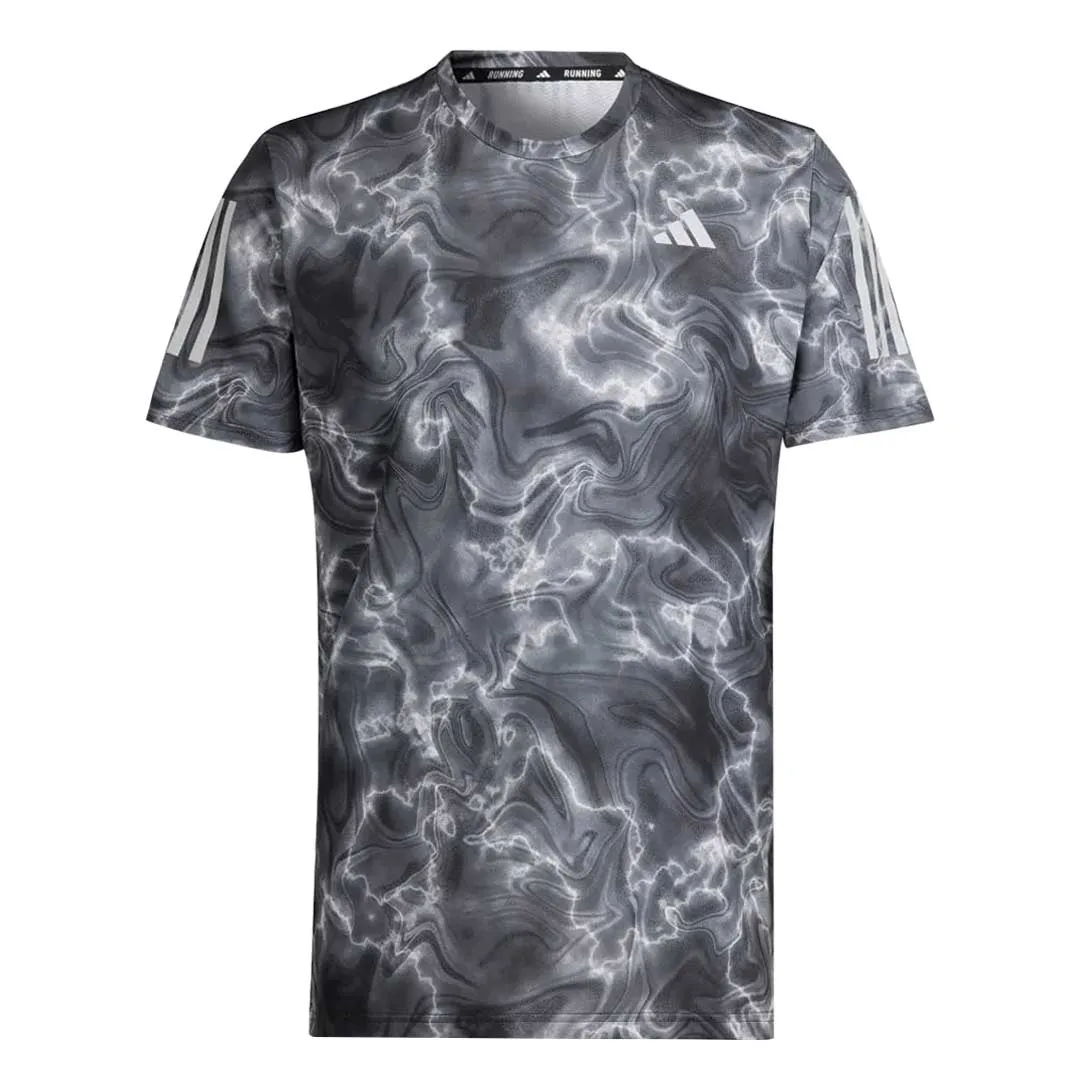 adidas - T-shirt pour homme Own The Run à motifs allover (IB6394)