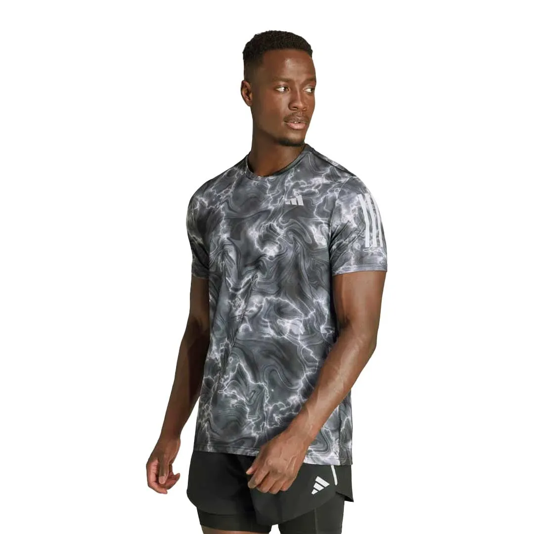 adidas - T-shirt pour homme Own The Run à motifs allover (IB6394)