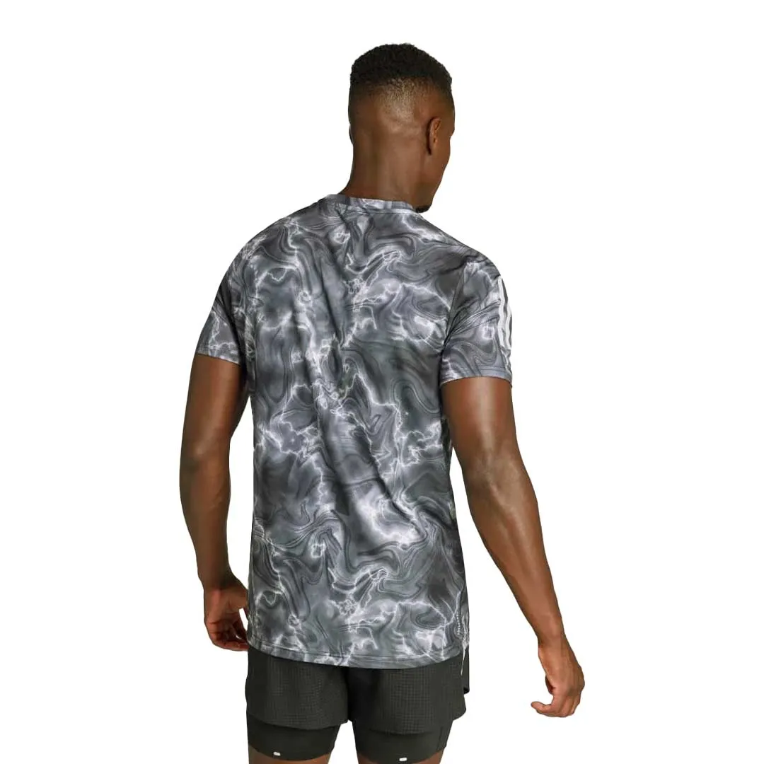 adidas - T-shirt pour homme Own The Run à motifs allover (IB6394)