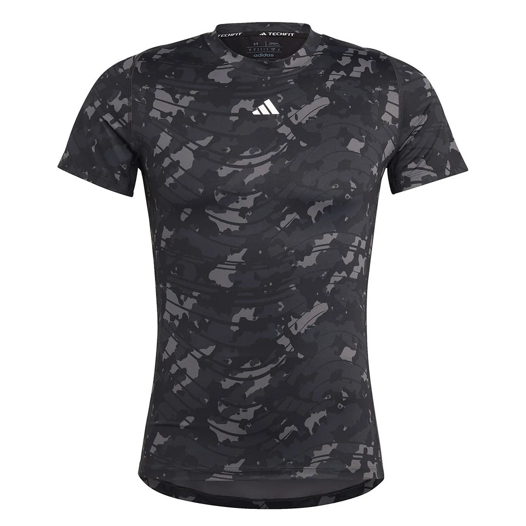 adidas - T-shirt d'entraînement Techfit à motif intégral pour homme (HS9811)