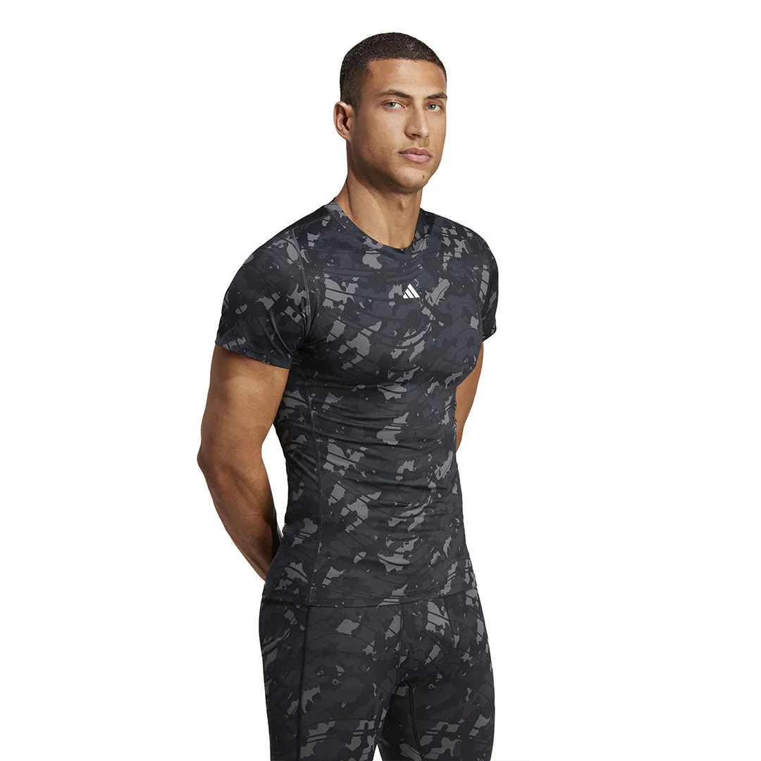 adidas - T-shirt d'entraînement Techfit à motif intégral pour homme (HS9811)