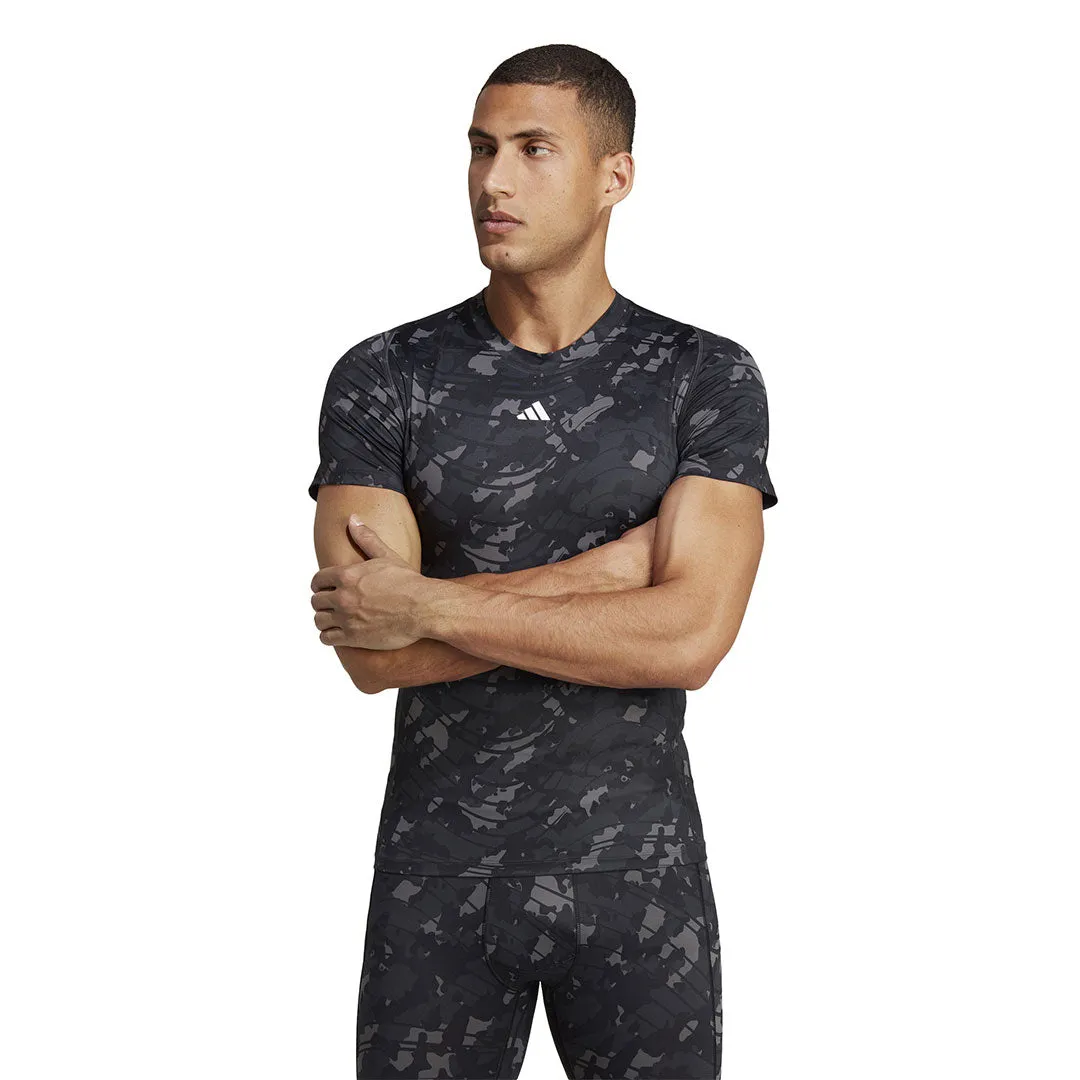 adidas - T-shirt d'entraînement Techfit à motif intégral pour homme (HS9811)