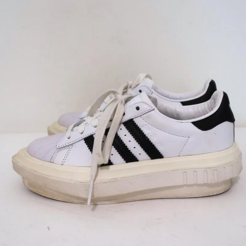 Adidas Sneakers Plateforme en Cuir Blanc Taille 6
