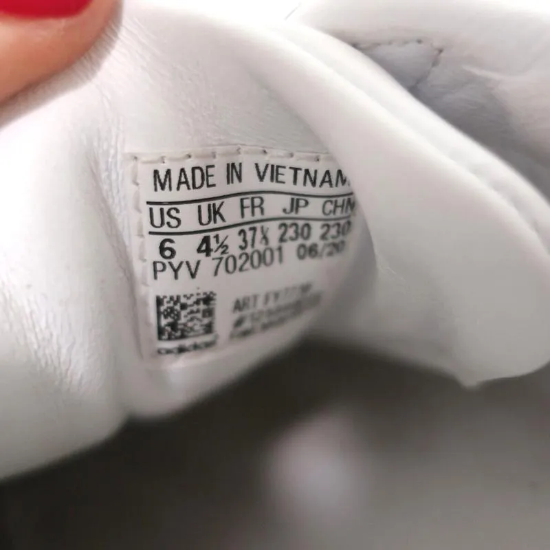 Adidas Sneakers Plateforme en Cuir Blanc Taille 6
