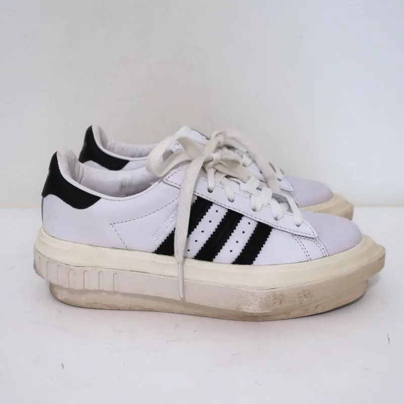 Adidas Sneakers Plateforme en Cuir Blanc Taille 6