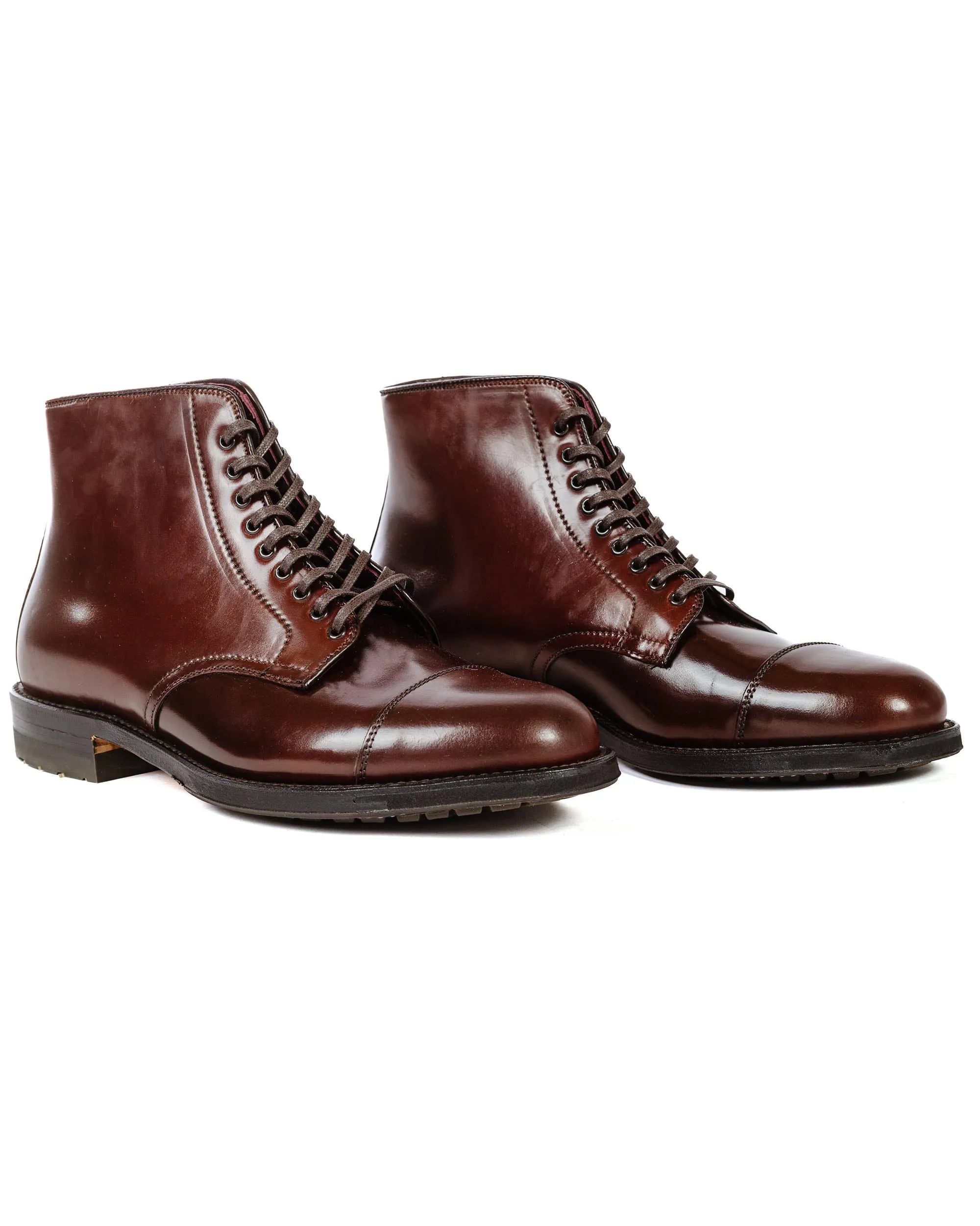 Botte Alden Straight Tip avec semelle Commando Couleur '8' Shell Cordovan G2801C