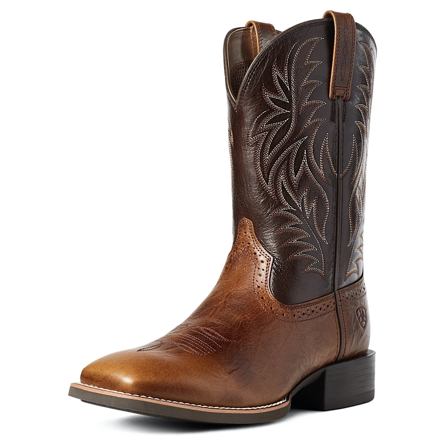 Bottes sport à bout large carré pour hommes Ariat - Beurre de cacahuète/Chaga Marron Chaussures Ariat
