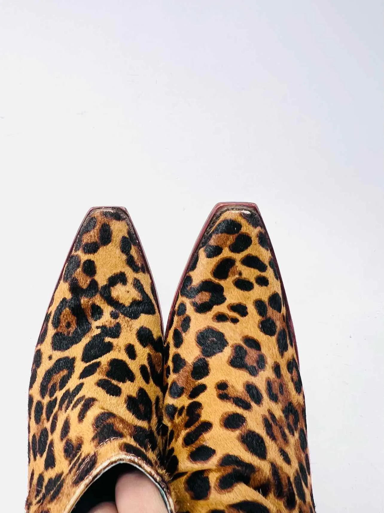 Ariat Taille 8.5 Imprimé animal beige/noir Bottes cheville en cuir brut AS IS