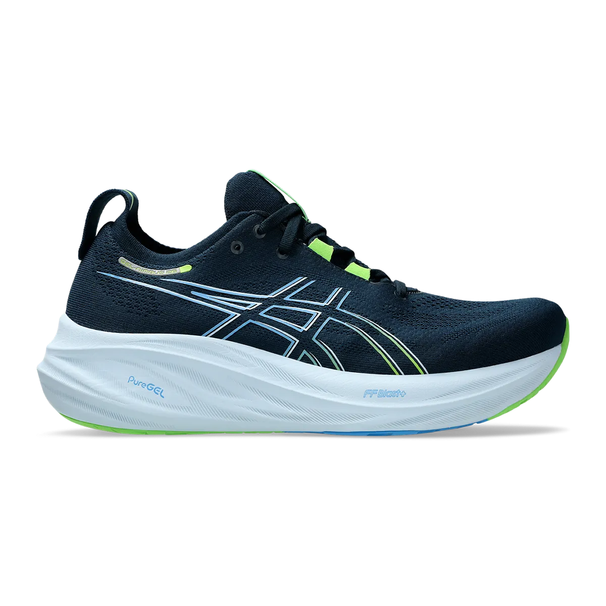Asics Gel Nimbus 26 - Bleu Français - Lime Électrique