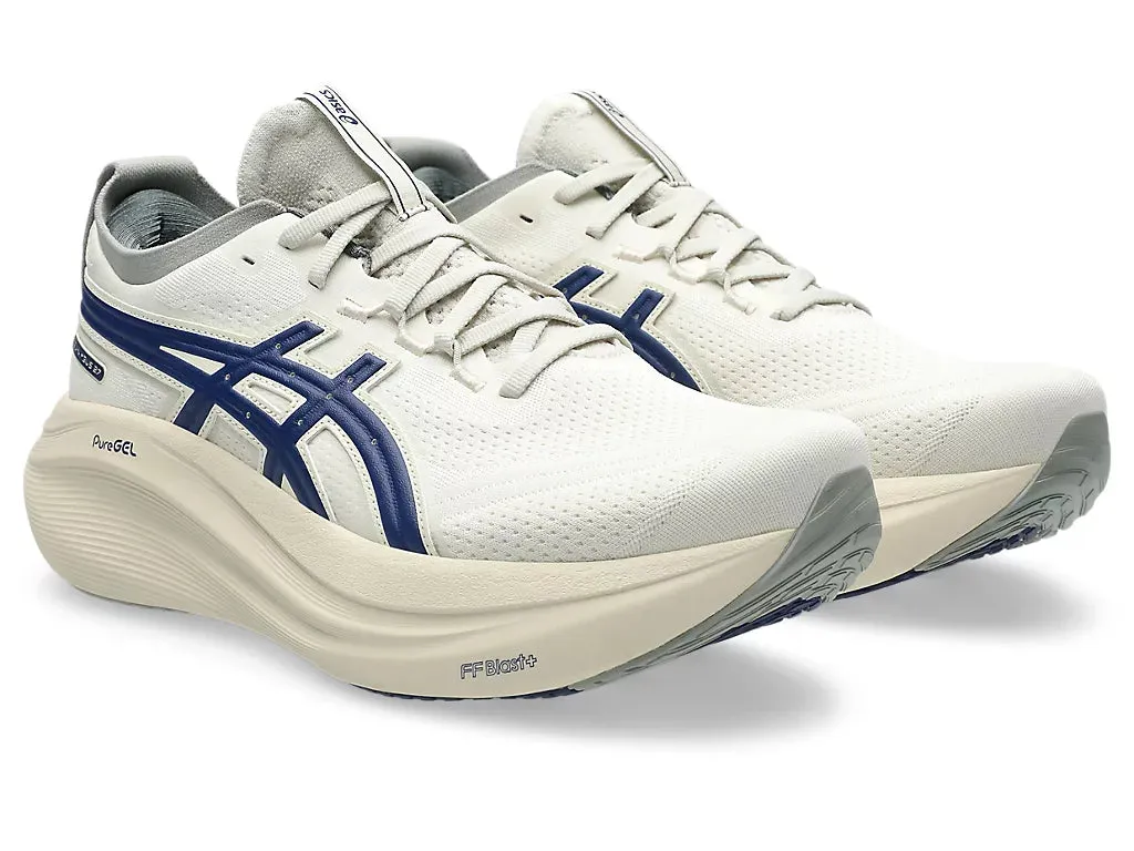 Asics Chaussures de Running Homme Gel Nimbus 27 ATC - Bouleau/Bleu Indigo (1011C028-200)
