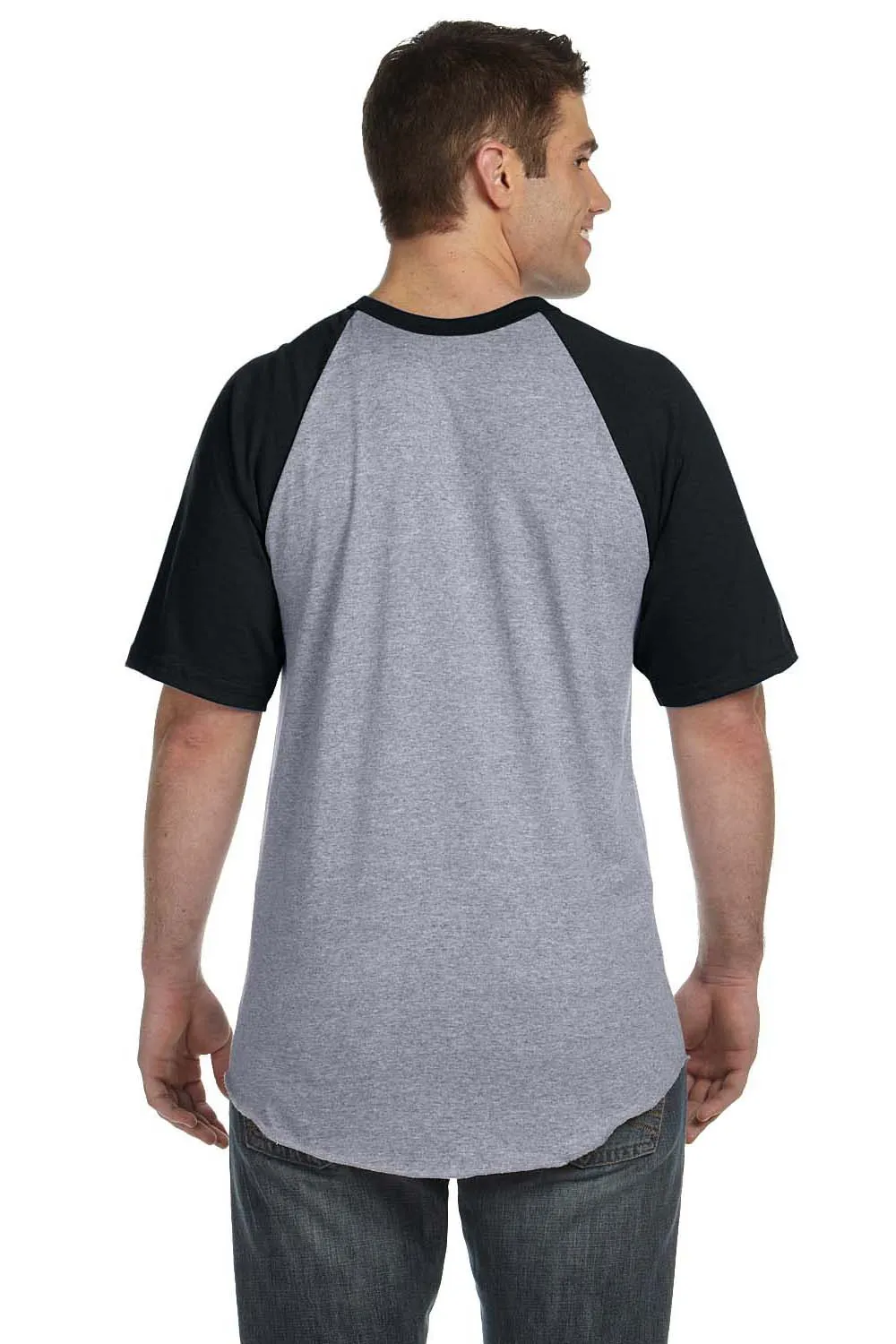 T-shirt à manches courtes pour hommes Augusta Sportswear - Gris chiné/Noir