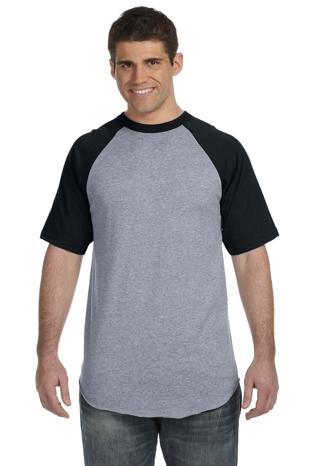T-shirt à manches courtes pour hommes Augusta Sportswear - Gris chiné/Noir