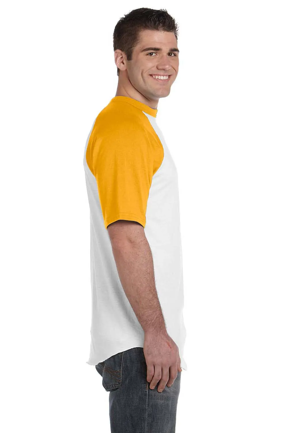 T-shirt à manches courtes pour hommes Augusta Sportswear - Blanc/Or