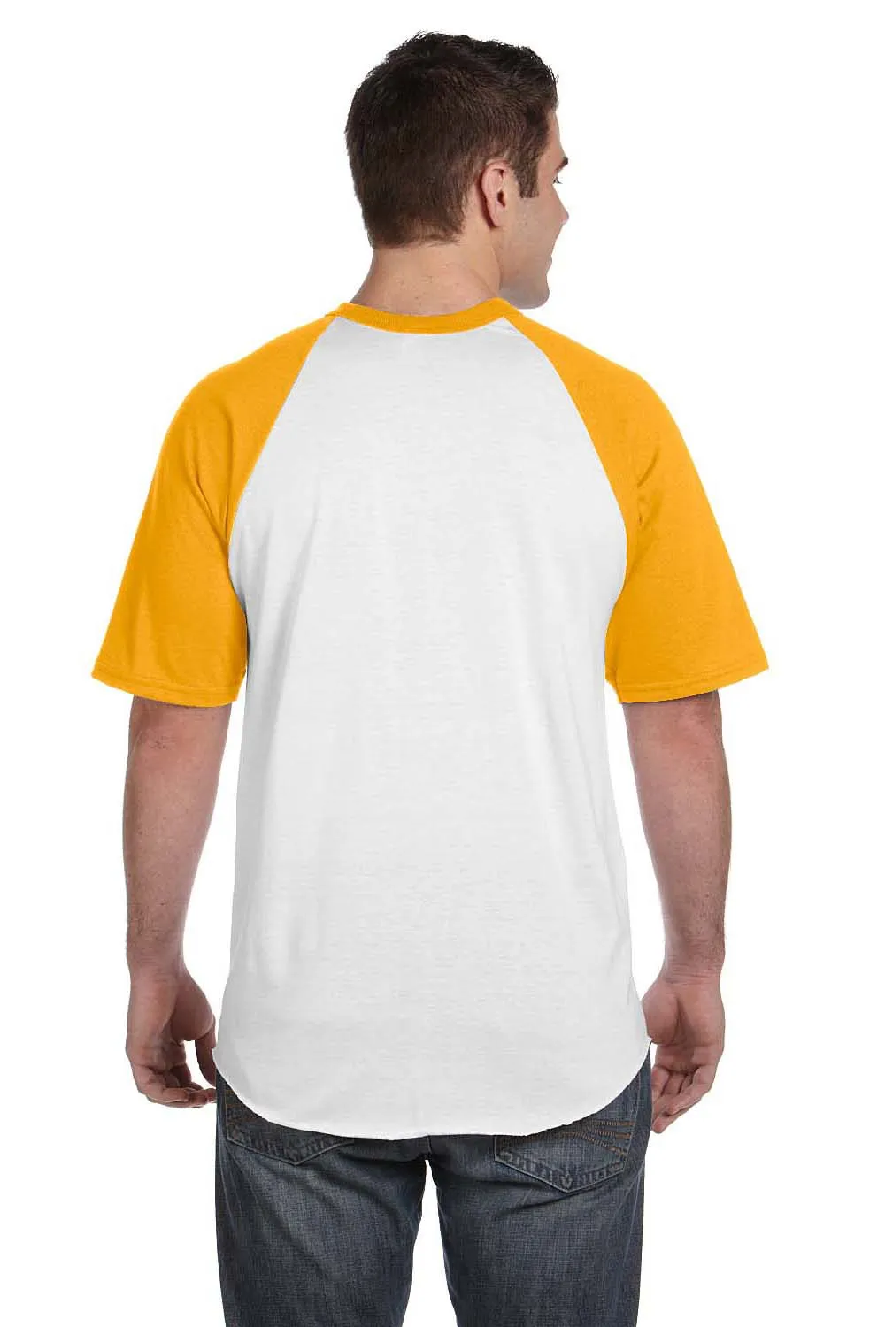T-shirt à manches courtes pour hommes Augusta Sportswear - Blanc/Or