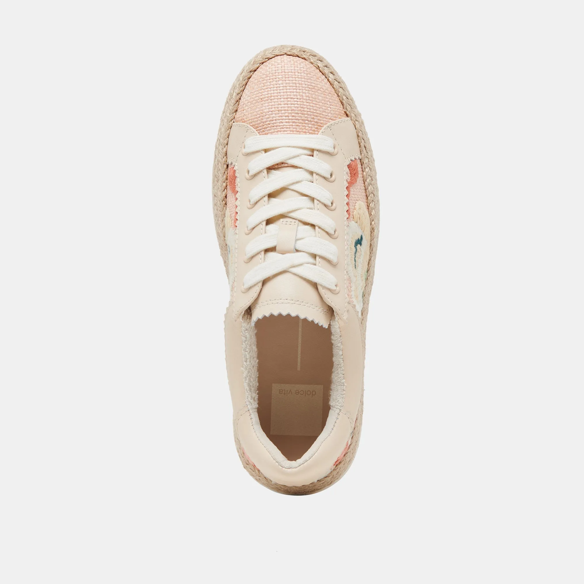 AZALIA SNEAKERS FLEURIES ROSES EN RAFFIA