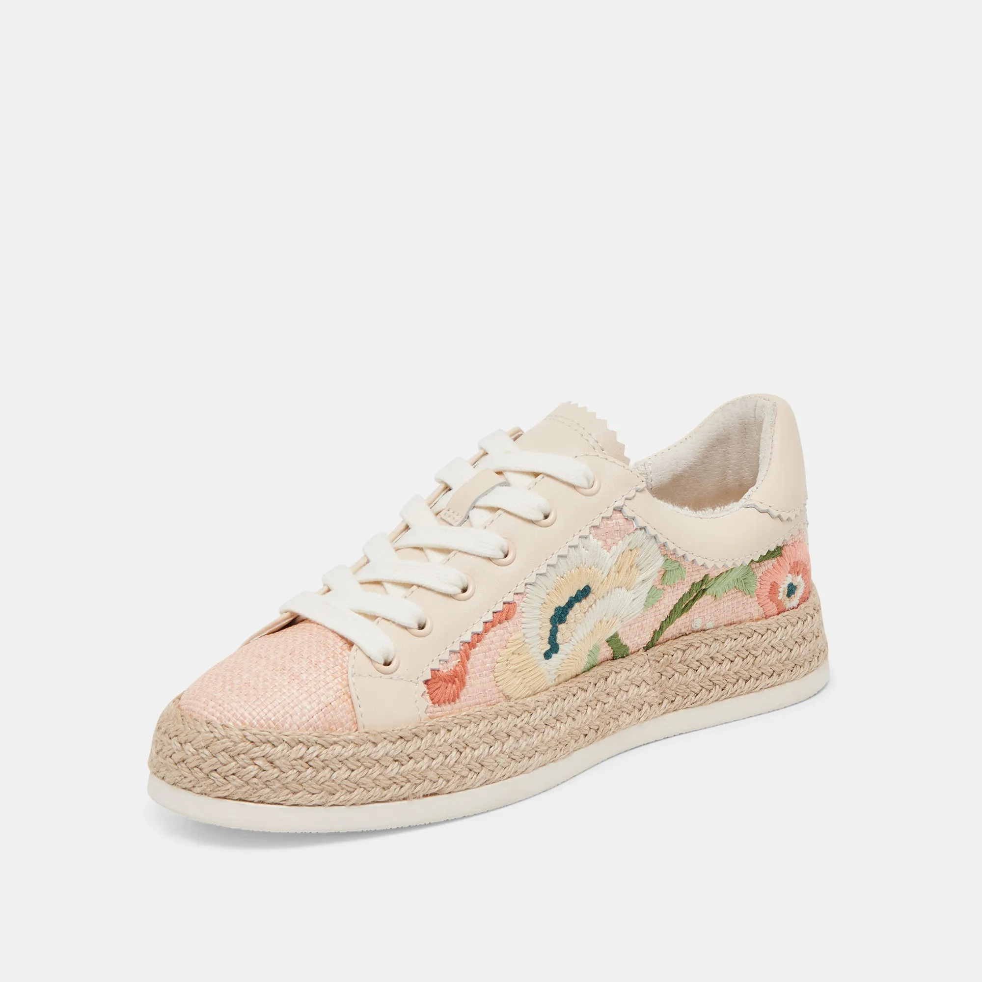 AZALIA SNEAKERS FLEURIES ROSES EN RAFFIA