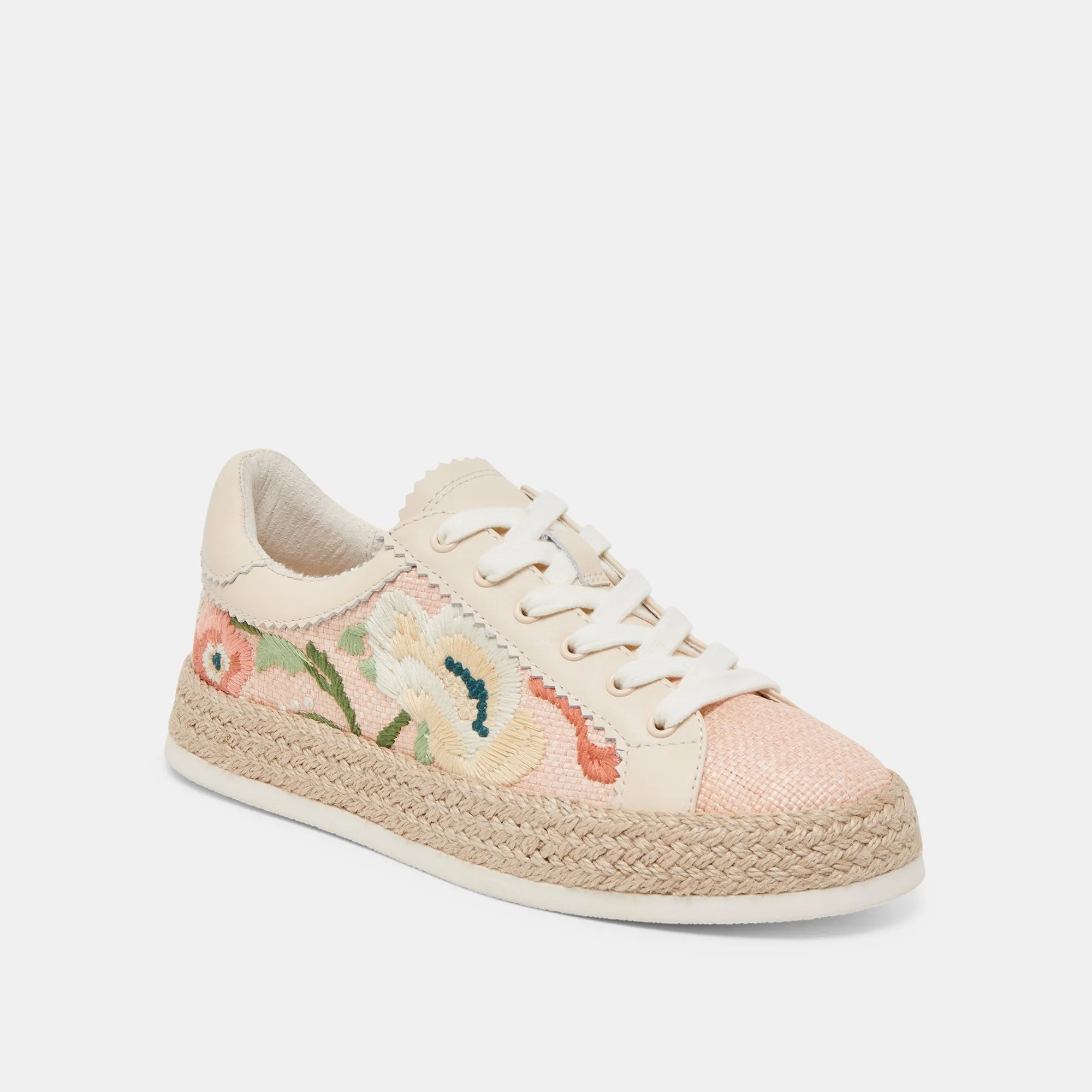 AZALIA SNEAKERS FLEURIES ROSES EN RAFFIA