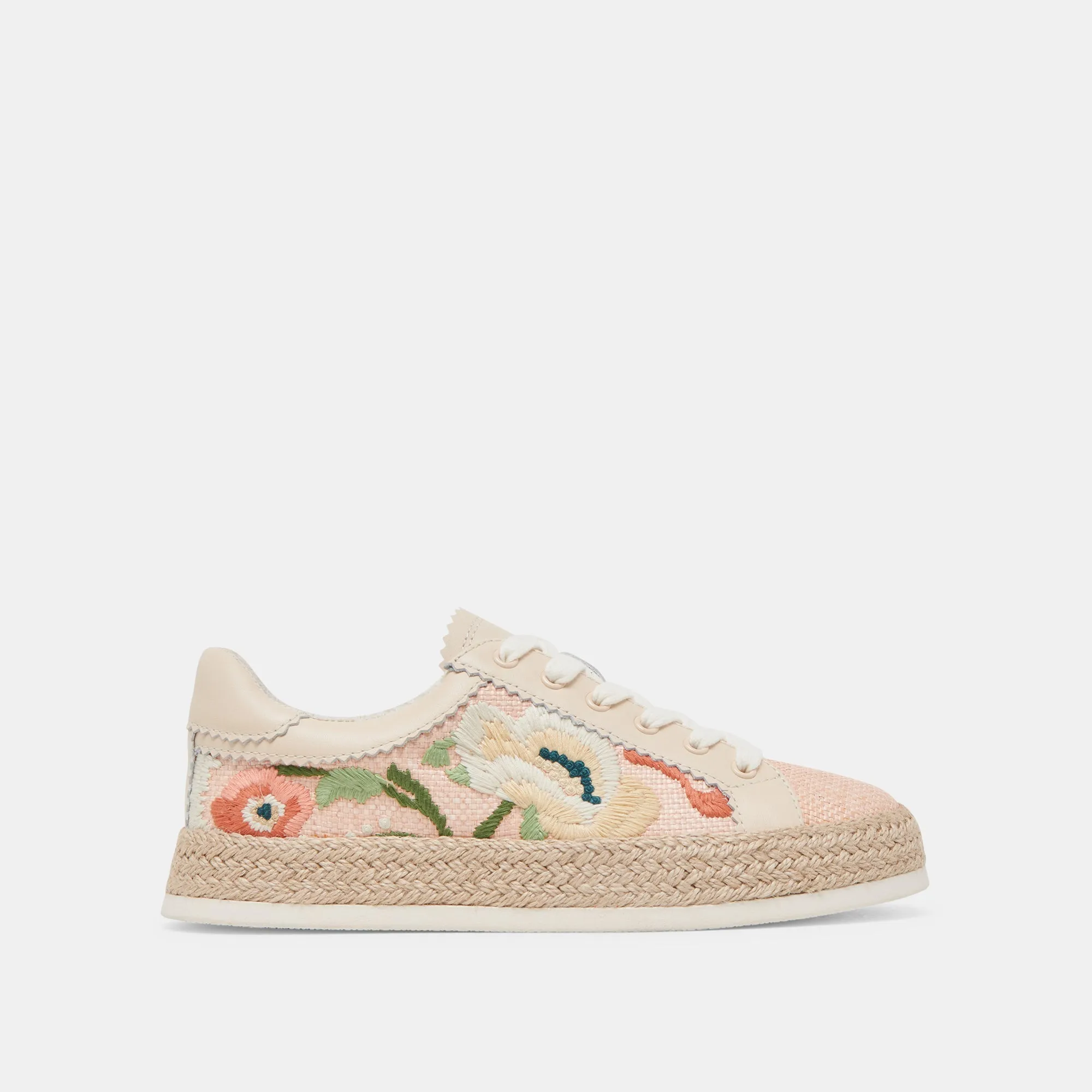 AZALIA SNEAKERS FLEURIES ROSES EN RAFFIA