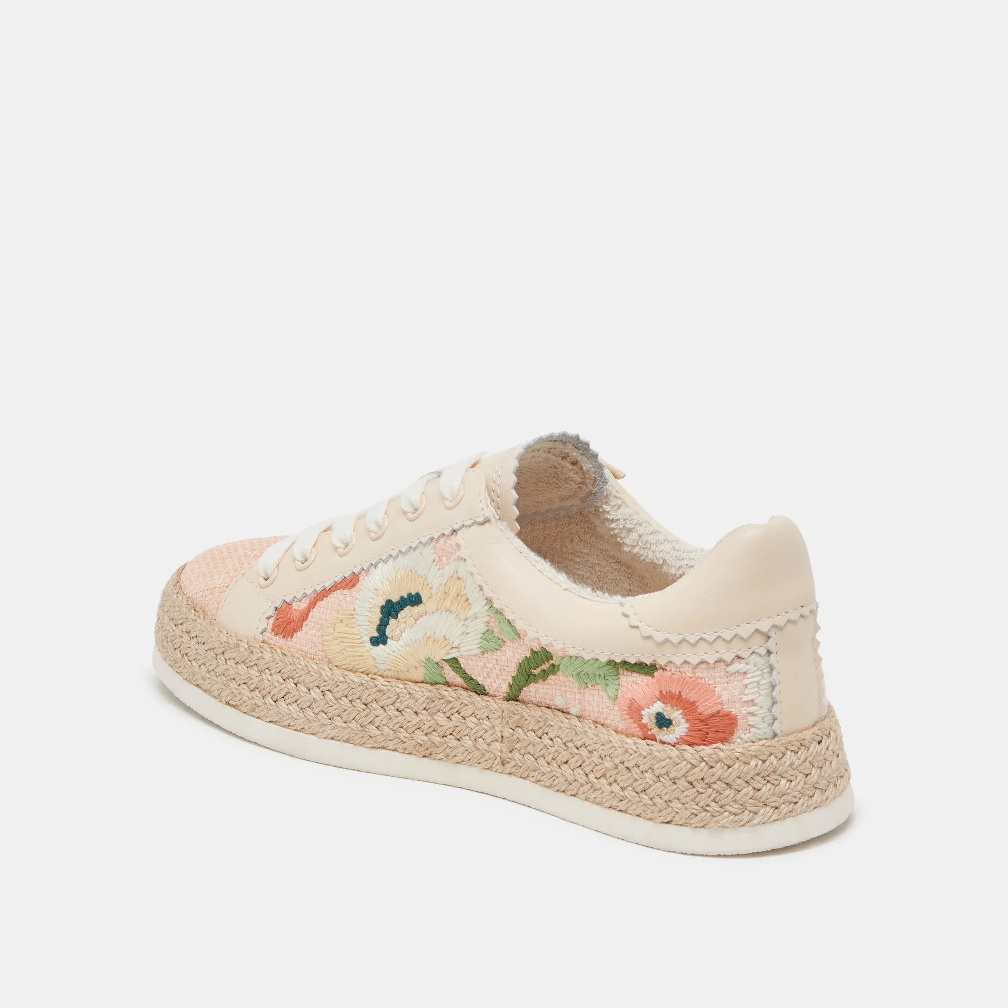 AZALIA SNEAKERS FLEURIES ROSES EN RAFFIA