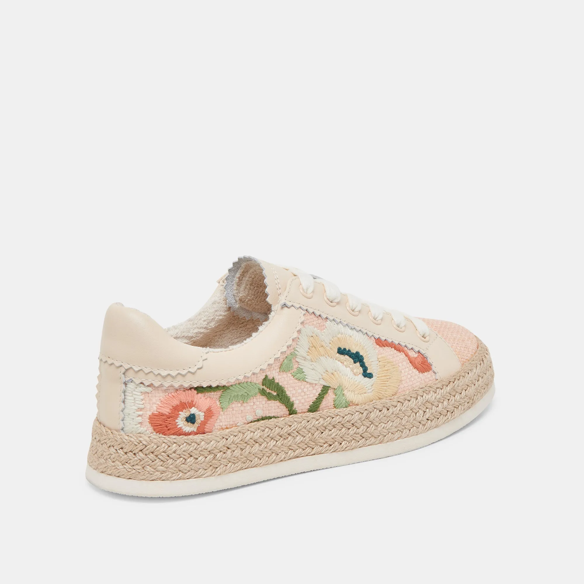 AZALIA SNEAKERS FLEURIES ROSES EN RAFFIA
