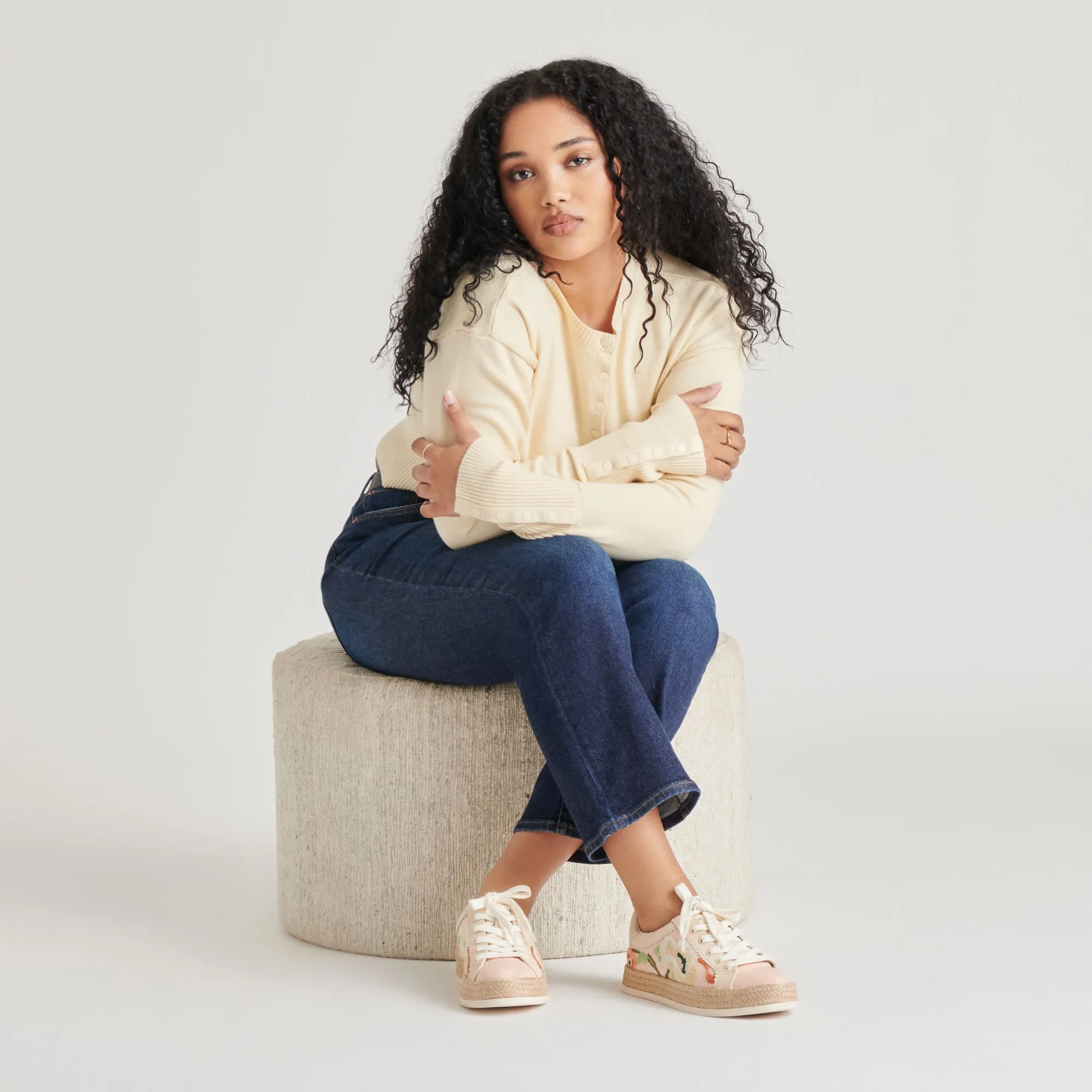 AZALIA SNEAKERS FLEURIES ROSES EN RAFFIA