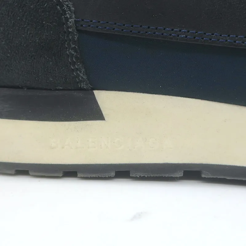 Balenciaga Race Runner Sneakers en Cuir Bleu Marine & Mesh Taille 37