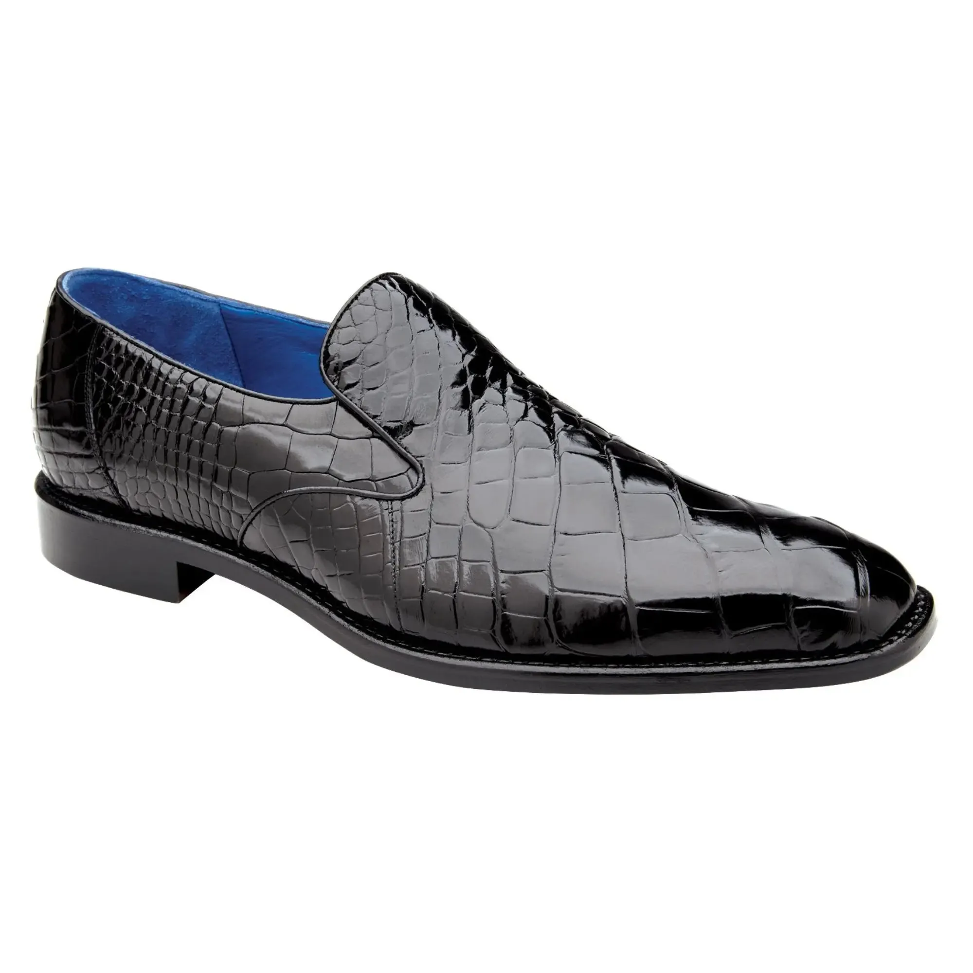 Chaussures Belvedere Exotic Skin Belvedere Genova en Véritable Alligator Américain Noir, Mocassins
