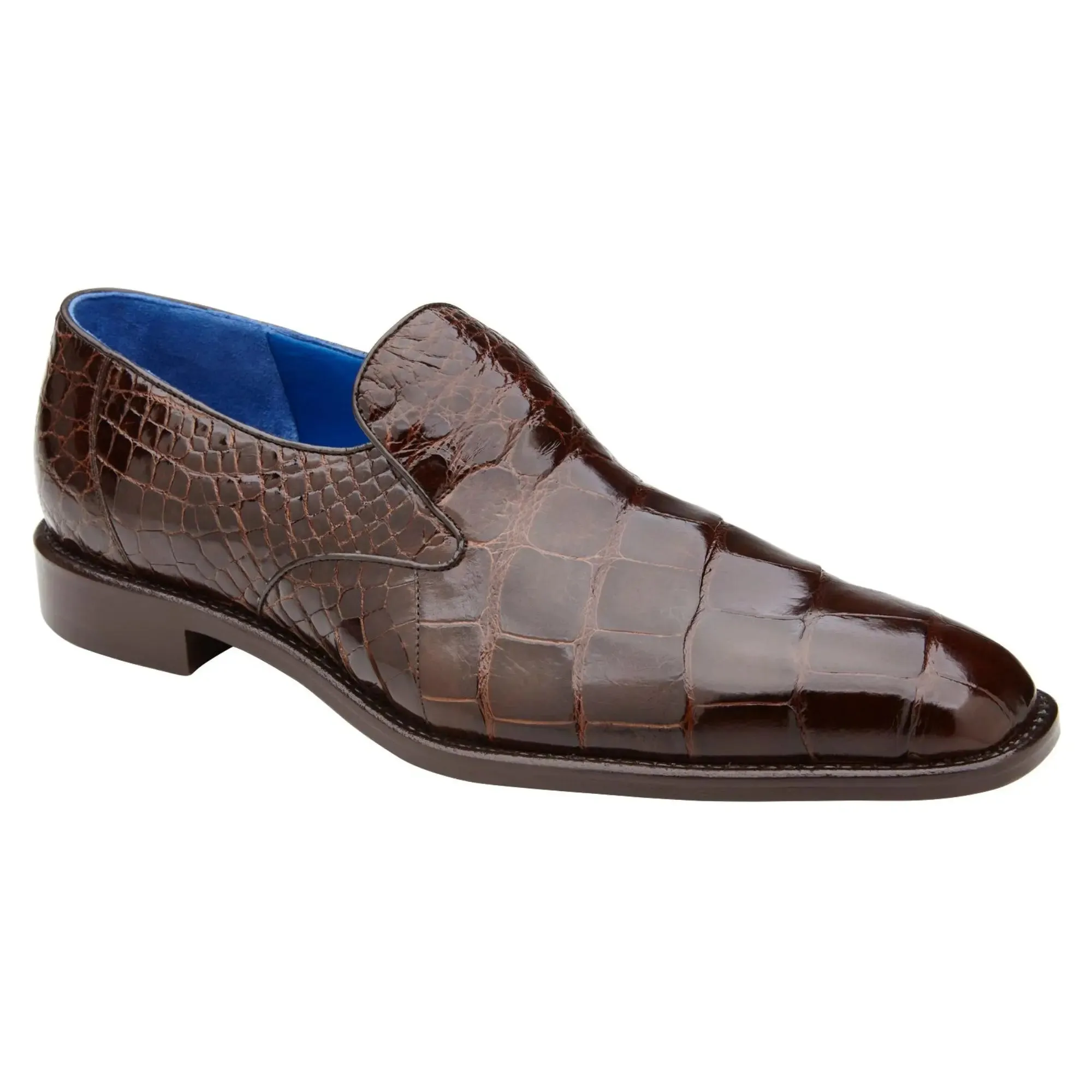 Chaussures Belvedere en peau exotique Belvedere Genova en véritable alligator américain marron chocolat