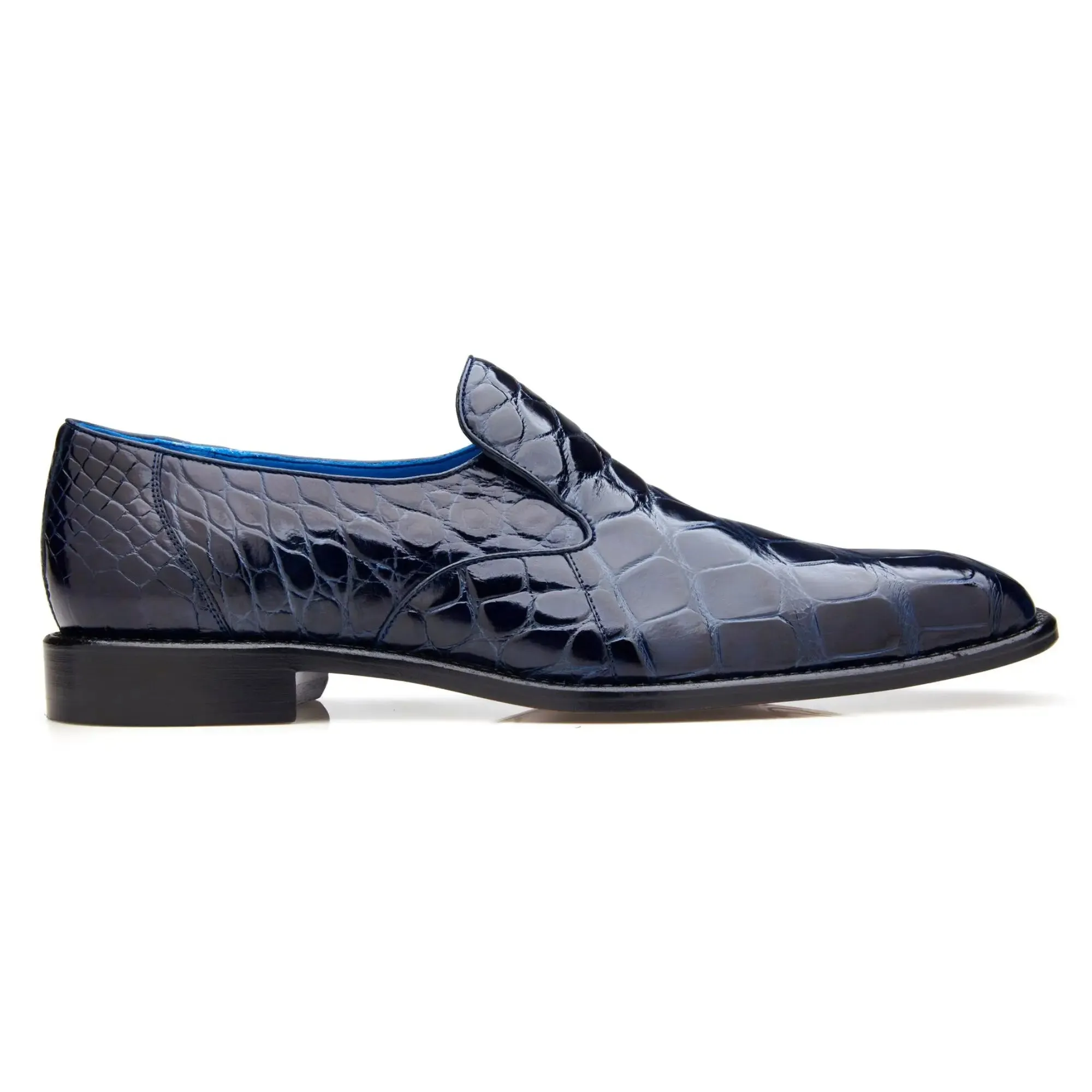 Chaussures Belvedere en Peau Exotique Belvedere Genova en Cuir Véritable d'Alligator Américain Bleu Marine