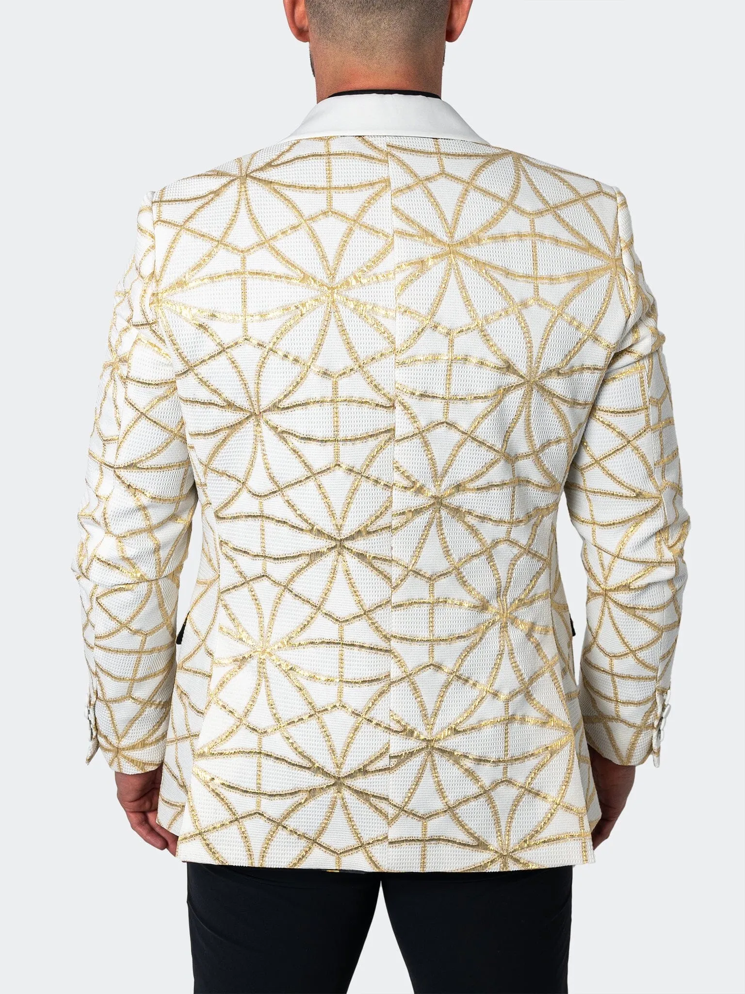Blazer Châle Cérémonial Or Blanc
