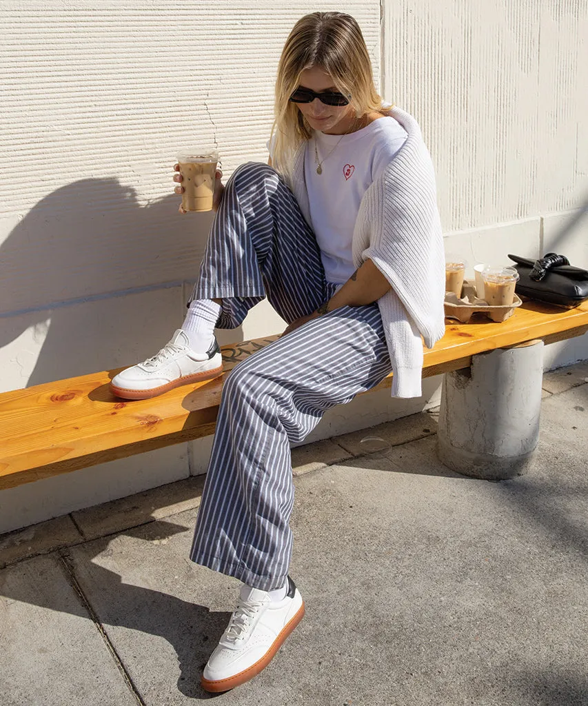 BODEN SNEAKERS BLANC NOIR CUIR