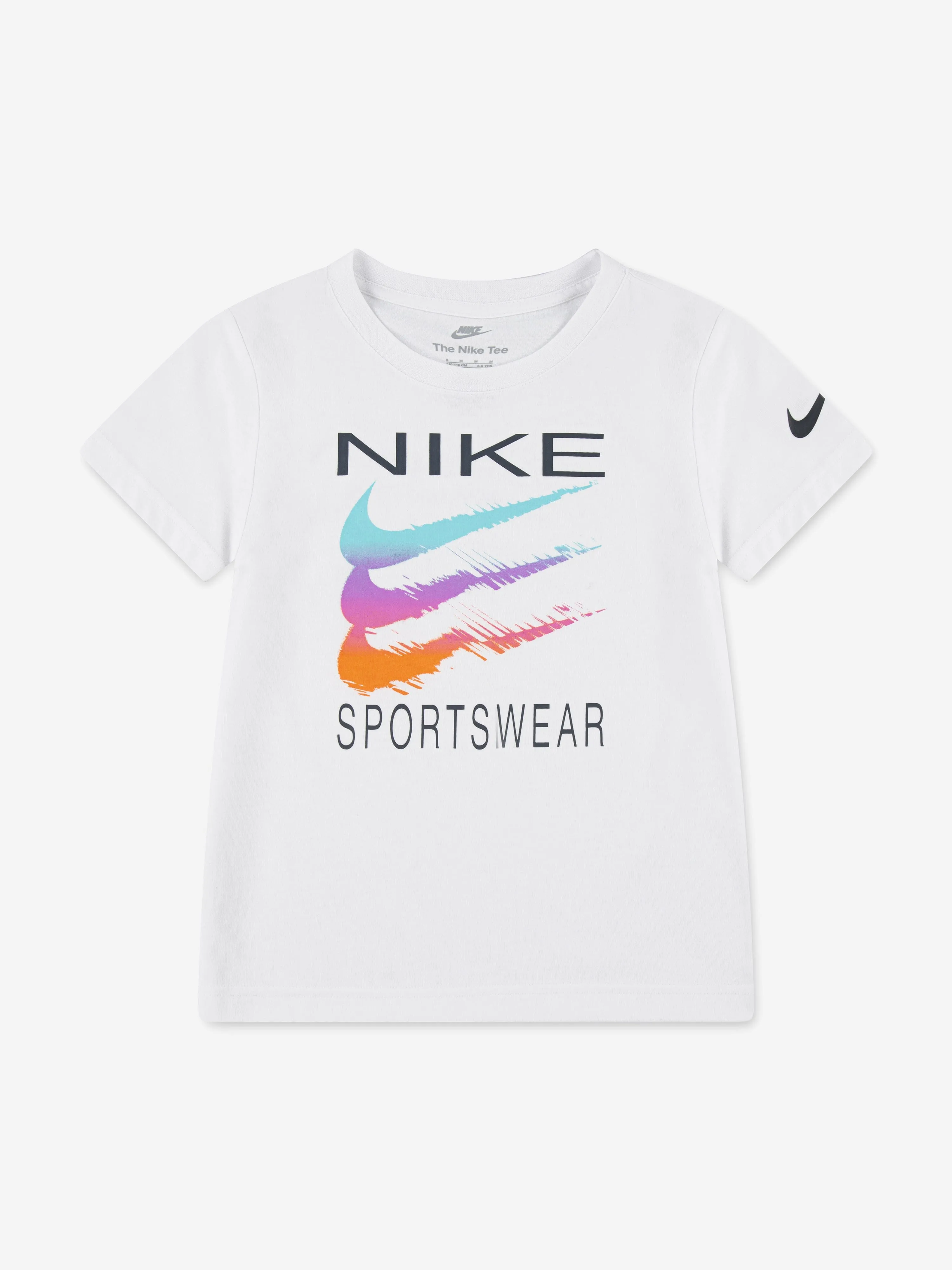 T-shirt Sport pour Garçons avec Swoosh en Blanc