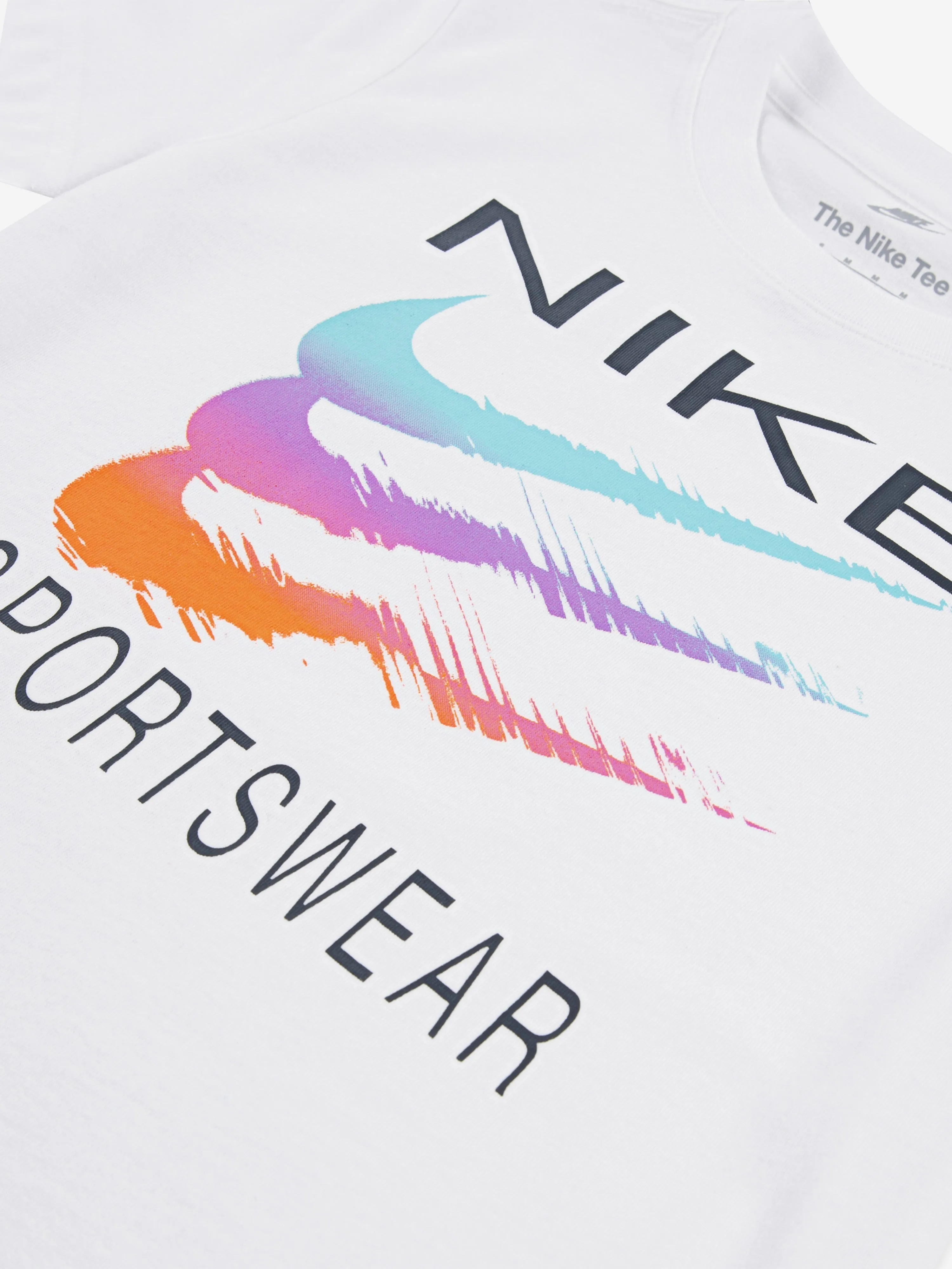 T-shirt Sport pour Garçons avec Swoosh en Blanc