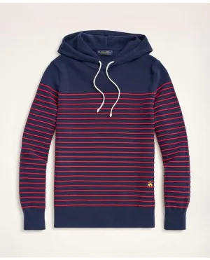 Brooks Brothers Men's Cotton Drawstring Hoodie Sweater Navy/Red Brooks Brothers