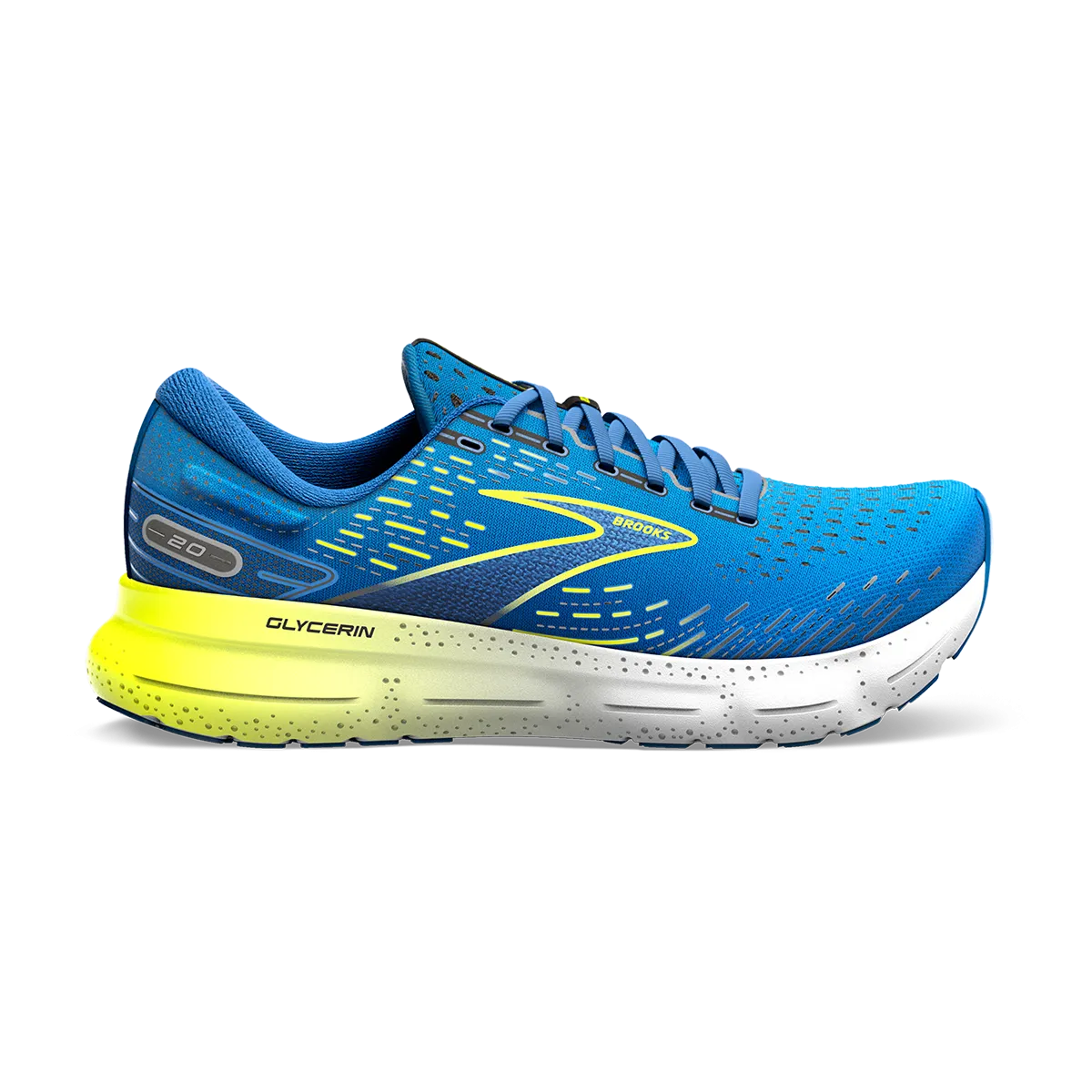 Brooks Glycerin 20 - Bleu - Vie Nocturne - Blanc