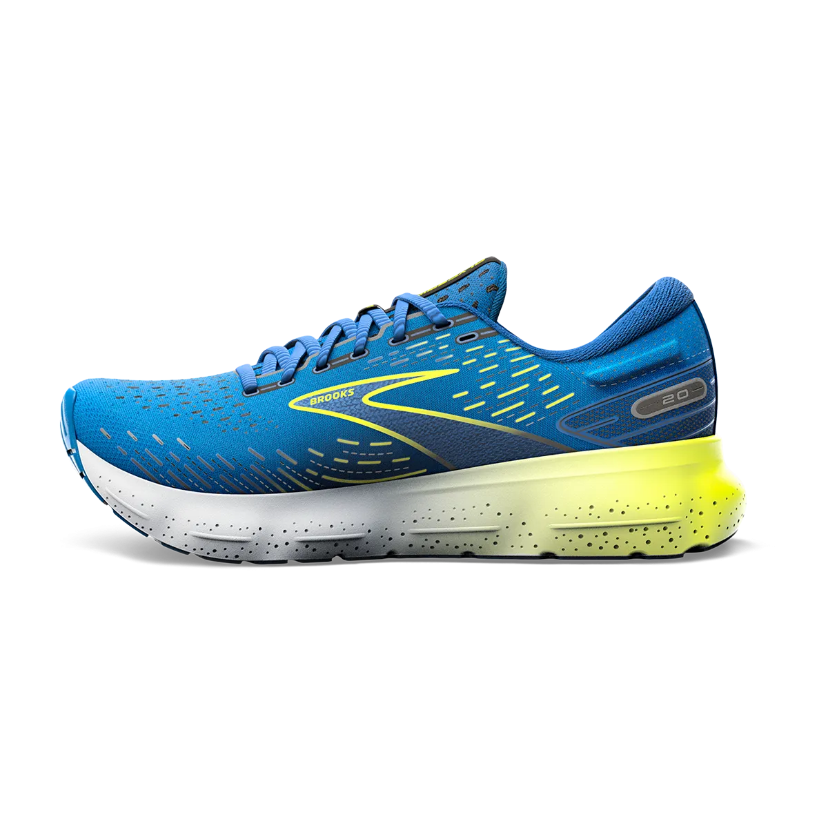 Brooks Glycerin 20 - Bleu - Vie Nocturne - Blanc