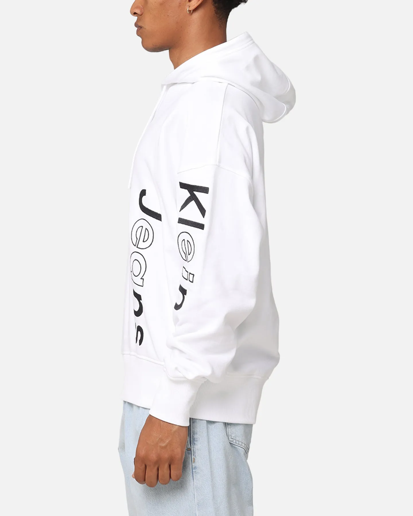 Calvin Klein Sweat à capuche graphique avec motif de blocage Blanc brillant