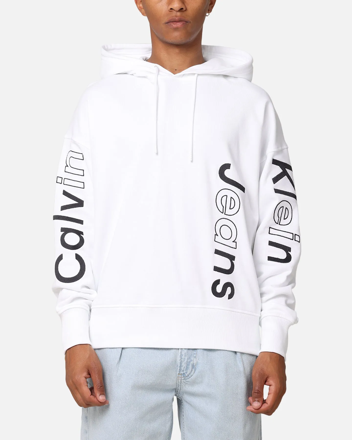Calvin Klein Sweat à capuche graphique avec motif de blocage Blanc brillant