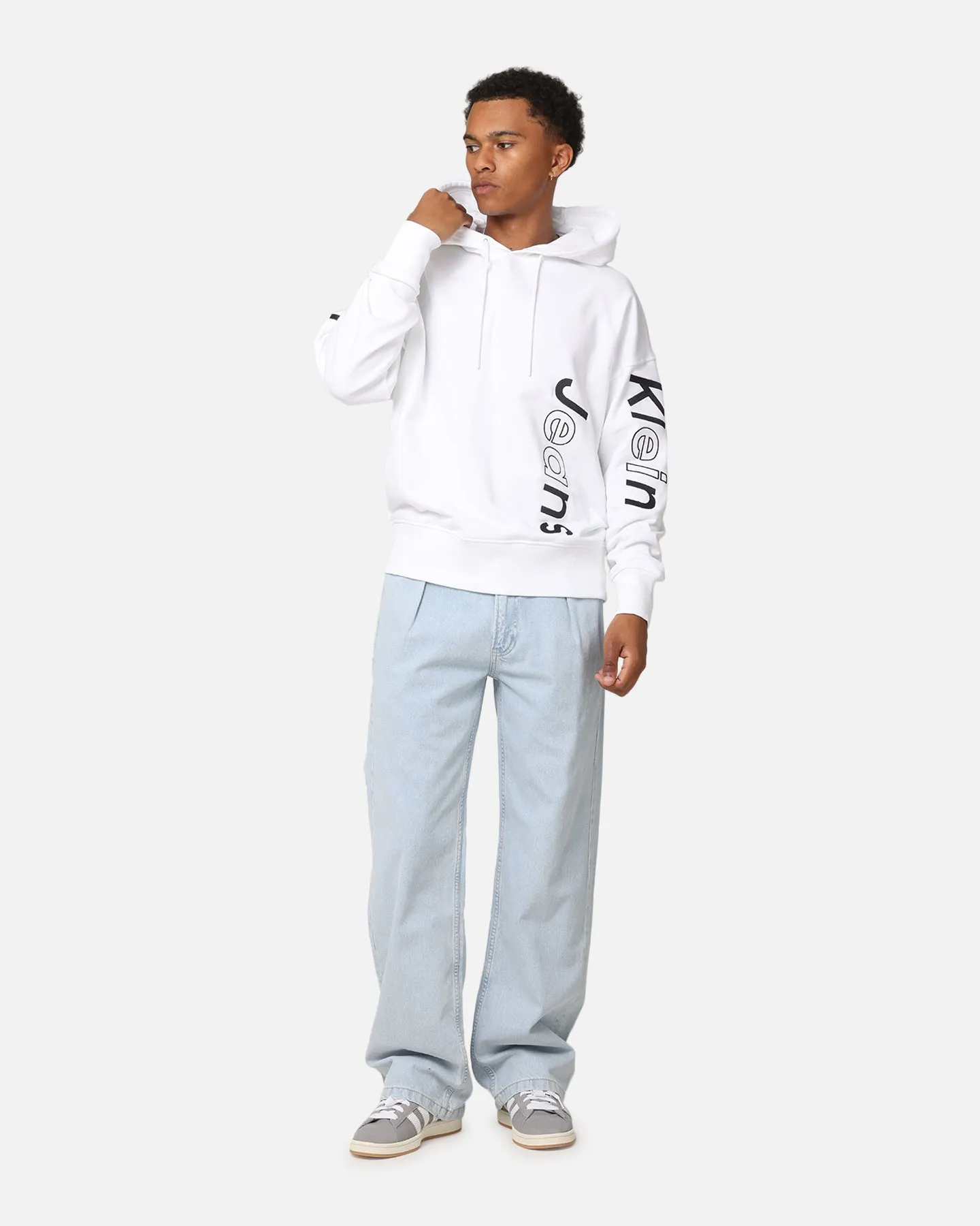 Calvin Klein Sweat à capuche graphique avec motif de blocage Blanc brillant