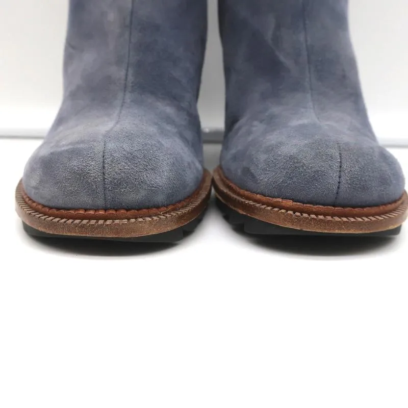 Bottes chelsea à talon compensé Camilla Skovgaard en daim bleu taille 37.5