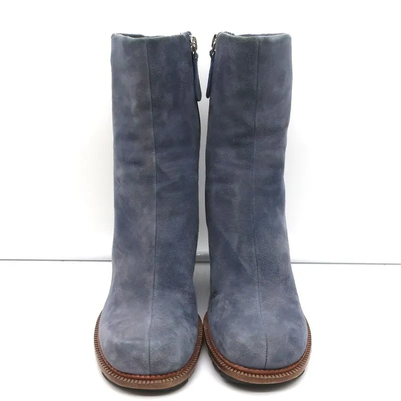 Bottes chelsea à talon compensé Camilla Skovgaard en daim bleu taille 37.5