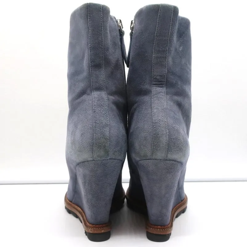 Bottes chelsea à talon compensé Camilla Skovgaard en daim bleu taille 37.5