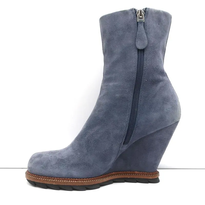 Bottes chelsea à talon compensé Camilla Skovgaard en daim bleu taille 37.5
