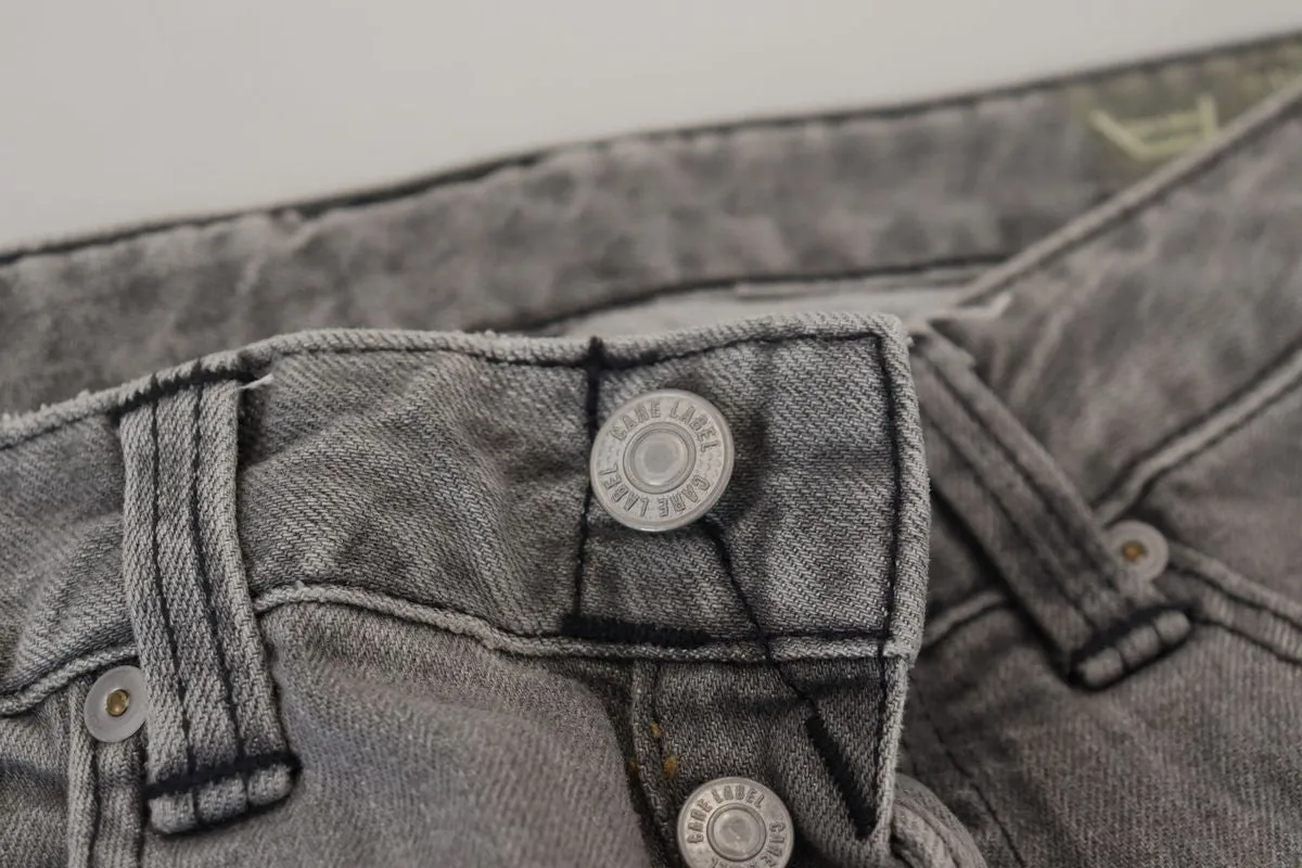 Étiquette d'entretien - Jean skinny décontracté pour femmes en coton lavé bleu