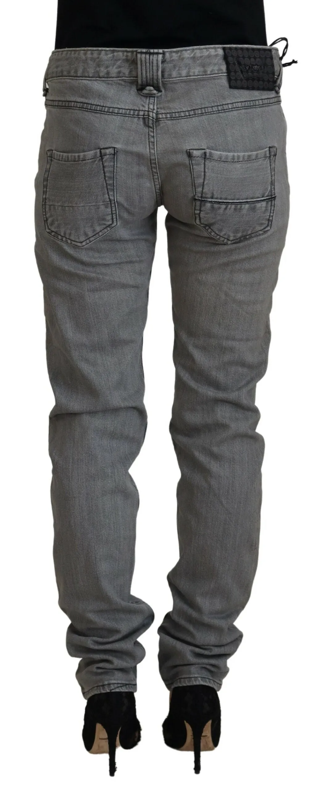 Étiquette d'entretien - Jean skinny décontracté pour femmes en coton lavé bleu