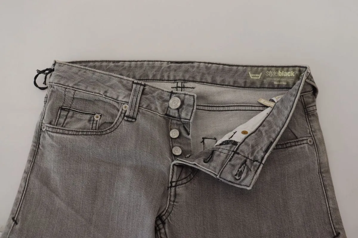 Étiquette d'entretien - Jean skinny décontracté pour femmes en coton lavé bleu