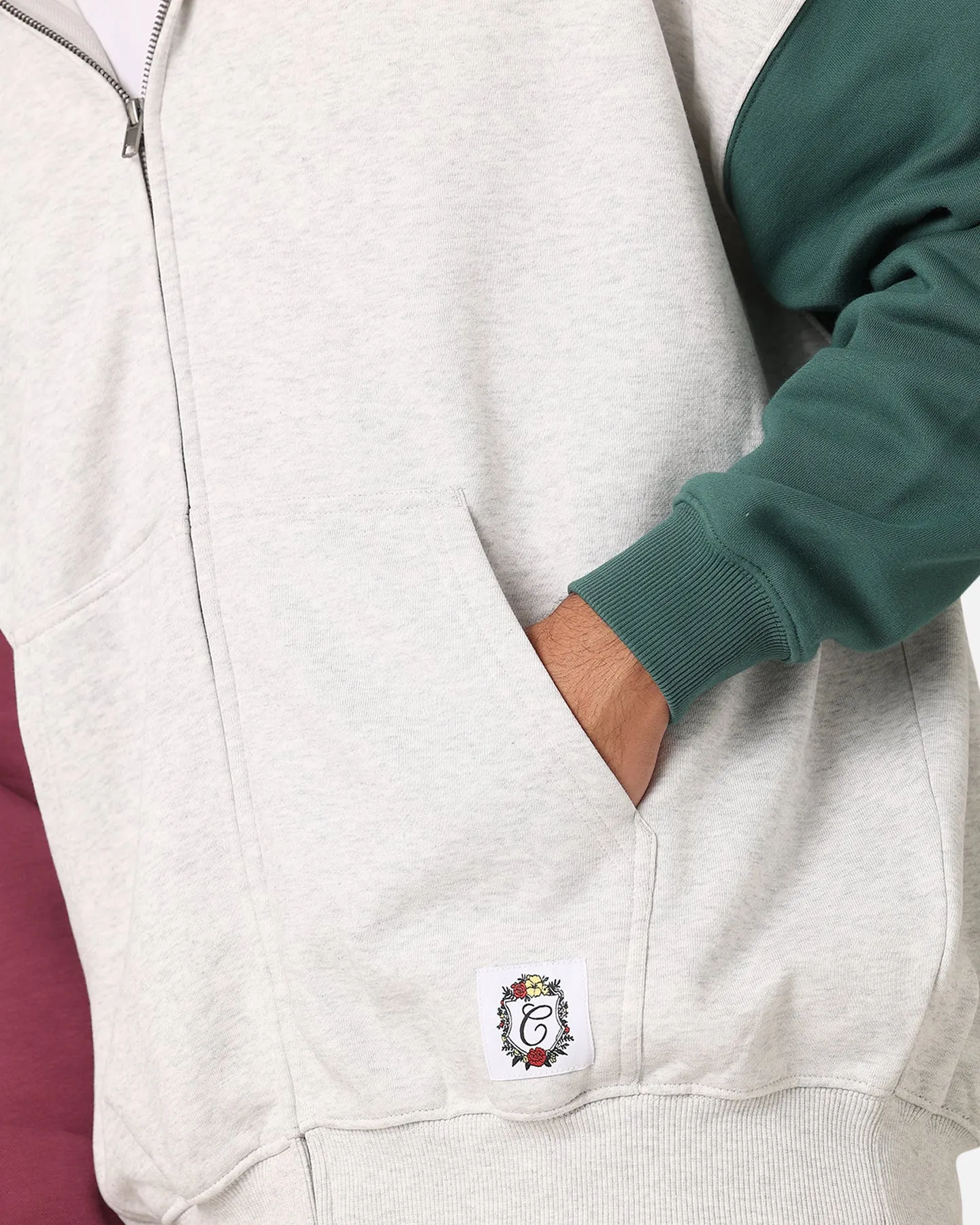 Pull à capuche Carre Floral à fermeture éclair complète Multi